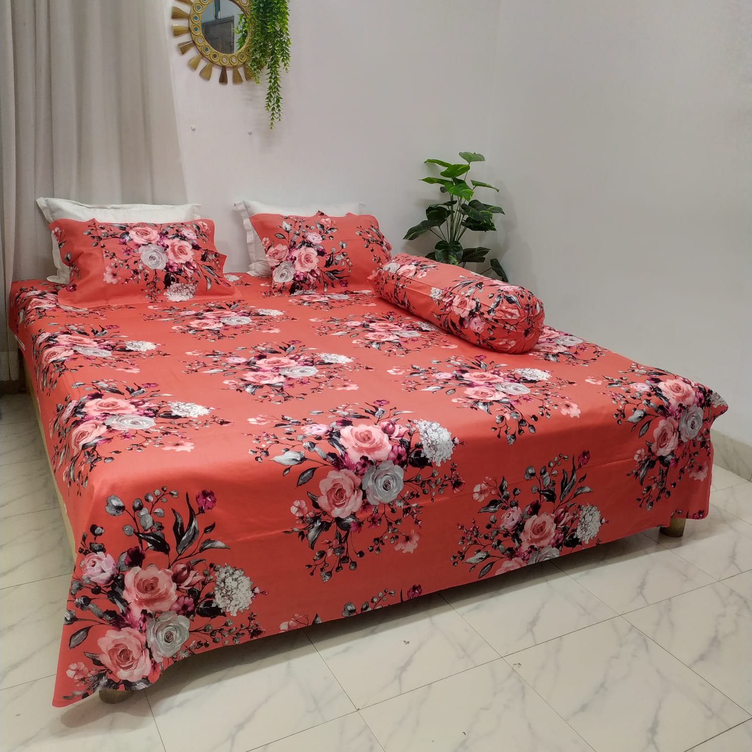 সুপার সফট পিউর কটন মিষ্টি রঙের বেডসিট সেট