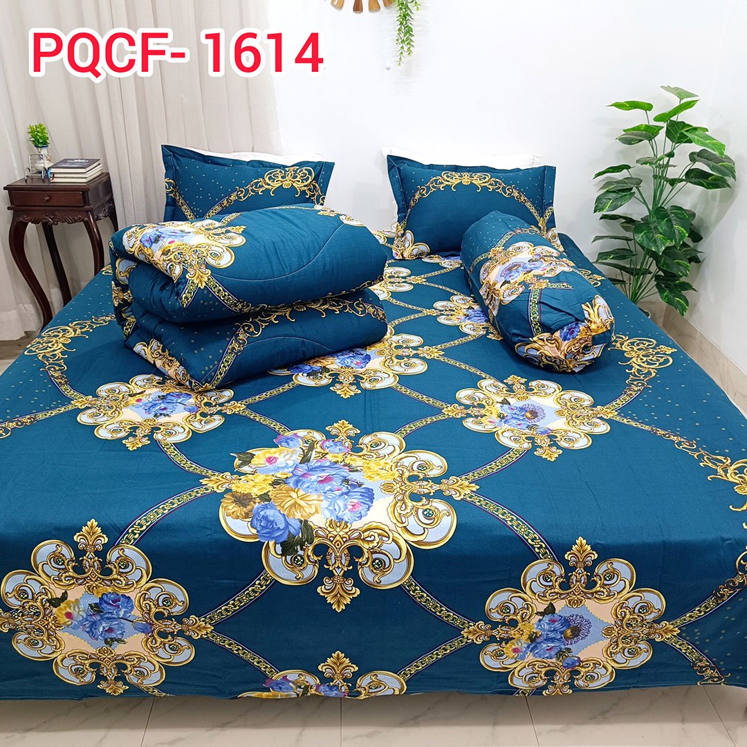 Teal Bloom 5pcs Comforter Set (PQCF-1614)