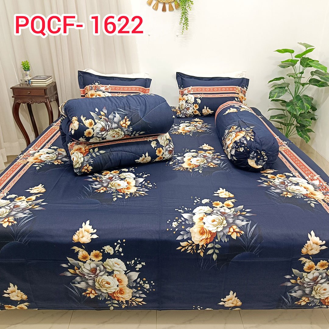 Kusum Blue 5pcs Comforter Set (PQCF-1622)